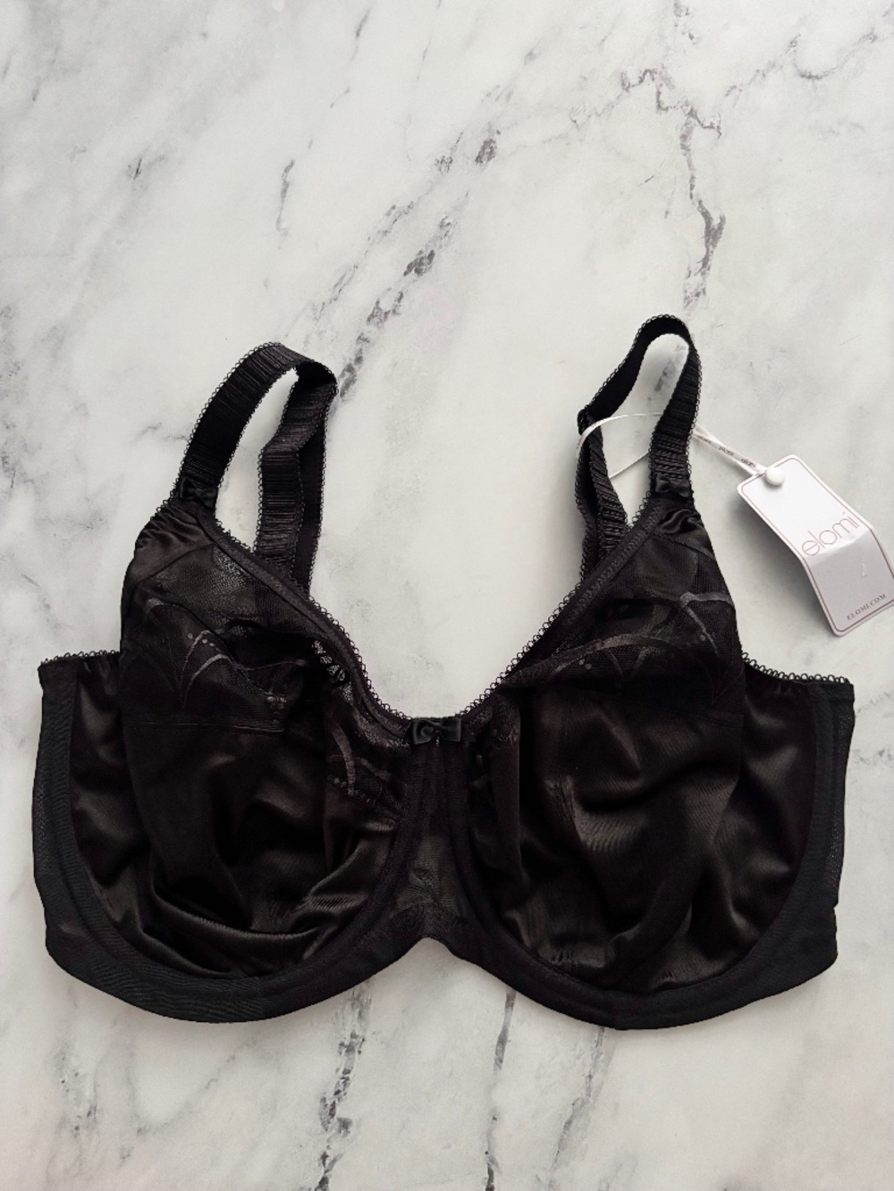 Elomi Bra Black Underwire No Padding Cate EL4030BLK Nwt 40I